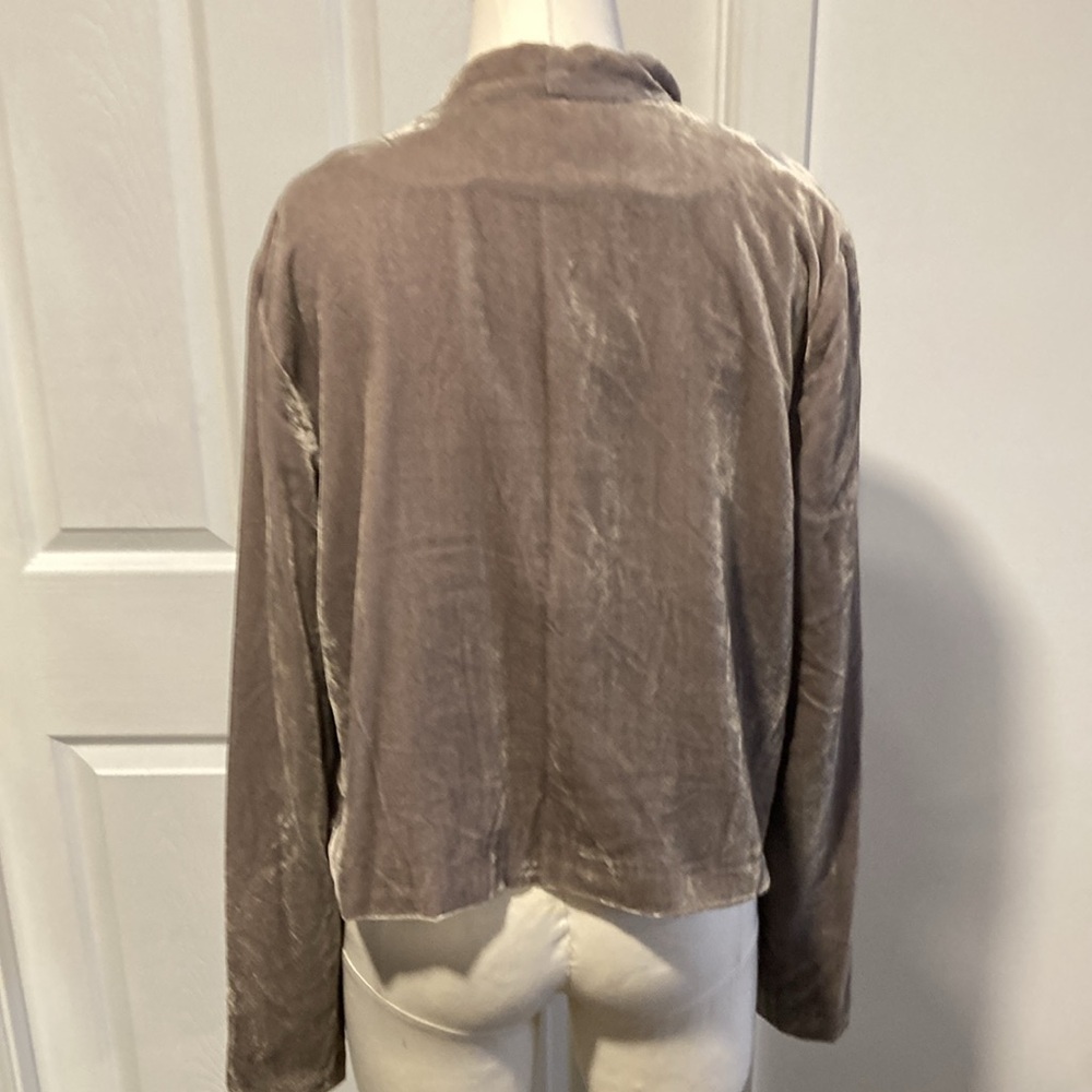 Wayf grey velvet tie front cropped jacket M - Picture 4 of 11